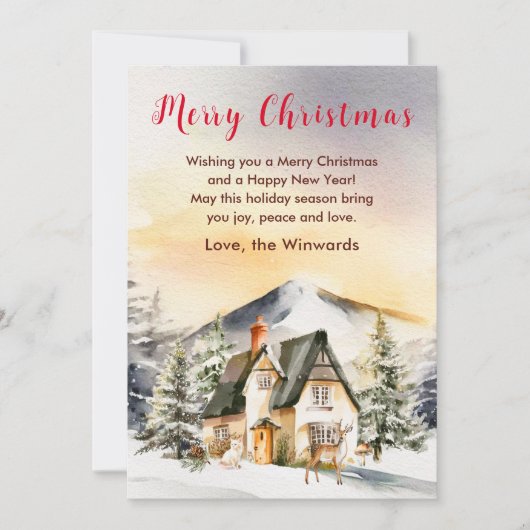 ウィンターホリデーコテージメリークリスマス シーズンカード (正面)