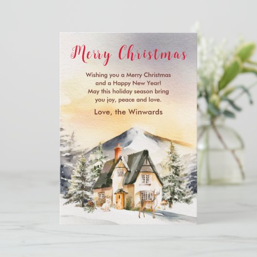 ウィンターホリデーコテージメリークリスマス シーズンカード (スタンド正面)