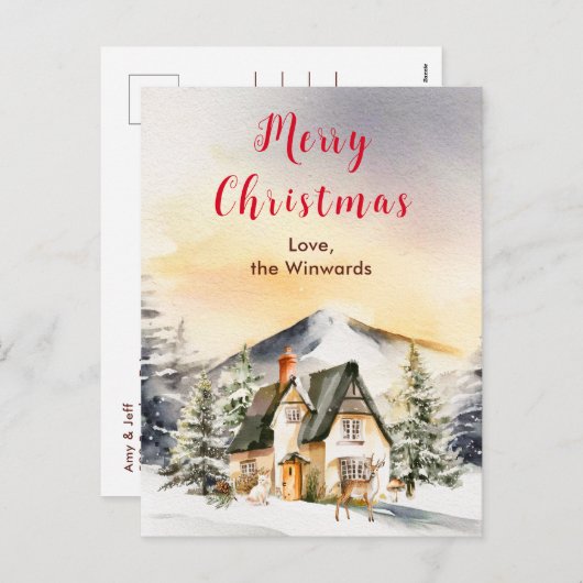 ウィンターホリデーコテージメリークリスマス シーズンポストカード (正面/裏面)