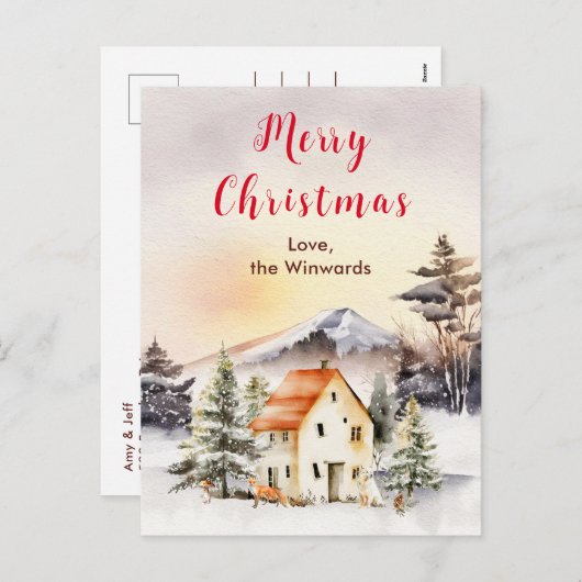 ウィンターホリデーコテージメリークリスマス シーズンポストカード (正面/裏面)