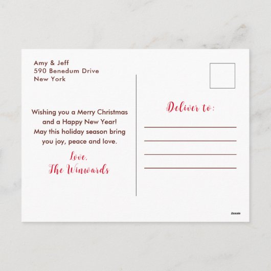 ウィンターホリデーコテージメリークリスマス シーズンポストカード (裏面)