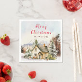 ウィンターホリデーコテージメリークリスマス スタンダードカクテルナプキン (インサイチュ)