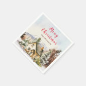 ウィンターホリデーコテージメリークリスマス スタンダードカクテルナプキン (角)