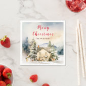 ウィンターホリデーコテージメリークリスマス スタンダードカクテルナプキン (インサイチュ)