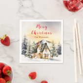 ウィンターホリデーコテージメリークリスマス スタンダードカクテルナプキン (インサイチュ)