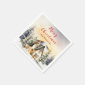 ウィンターホリデーコテージメリークリスマス スタンダードカクテルナプキン (角)