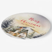 ウィンターホリデーコテージメリークリスマス ペーパープレート (アングル)