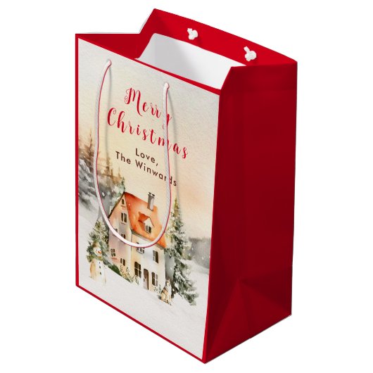 ウィンターホリデーコテージメリークリスマス ミディアムペーパーバッグ (裏面アングル)