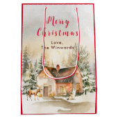 ウィンターホリデーコテージメリークリスマス ミディアムペーパーバッグ (裏面)