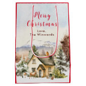 ウィンターホリデーコテージメリークリスマス ミディアムペーパーバッグ (裏面)