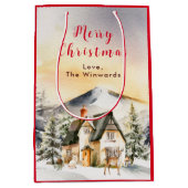 ウィンターホリデーコテージメリークリスマス ミディアムペーパーバッグ (正面)