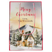 ウィンターホリデーコテージメリークリスマス ミディアムペーパーバッグ (裏面)