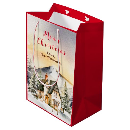 ウィンターホリデーコテージメリークリスマス ミディアムペーパーバッグ (裏面アングル)