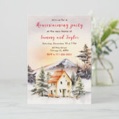 ウィンターホリデーコテージ引っ越し祝いパーティーパーティー 招待状 (スタンド正面)