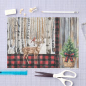 ウィンターホリデーシーナリー(鳥)ショウジョウコウカンチョウアンドディアー 薄葉紙 (クラフト)