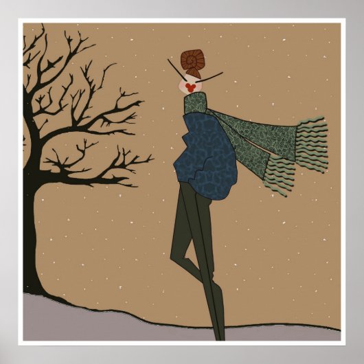 ウィンターホリデースノーウェザーファッションアートポスター ポスター (正面)