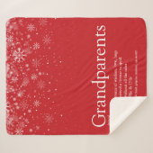 ウィンターホリデースノーフレークス祖父母引用文 シェルパブランケット (正面(横))