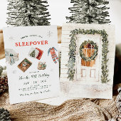 ウィンターホリデースリープバーパーティー誕生日 招待状