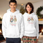 ウィンターホリデーズクリスマスカップル名前をカスタムする女性 パーカ