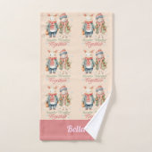 ウィンターホリデーズクリスマスカップル名前をカスタムする バスタオルセット (ハンドタオル)