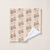 ウィンターホリデーズクリスマスカップル名前をカスタムする バスタオルセット (ウォッシュタオル)