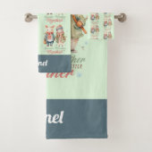 ウィンターホリデーズクリスマスカップル男性名前をカスタムする バスタオルセット (インサイチュ)