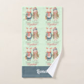 ウィンターホリデーズクリスマスカップル男性名前をカスタムする バスタオルセット (ハンドタオル)