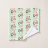 ウィンターホリデーズクリスマスカップル男性名前をカスタムする バスタオルセット (ウォッシュタオル)