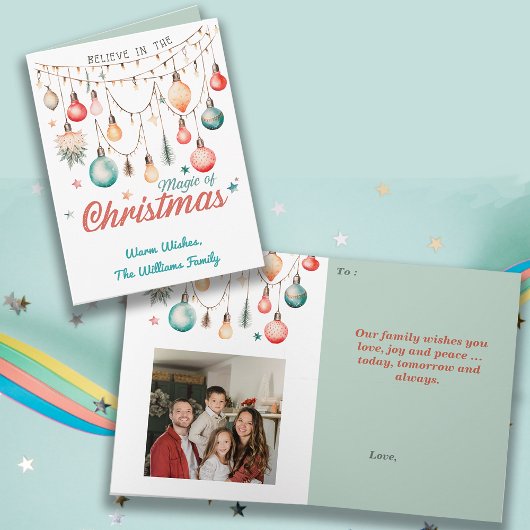 ウィンターホリデーズクリスマス名前をカスタムする写真 カード