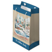 ウィンターホリデーズクリスマス名前をカスタムする スモールペーパーバッグ (正面アングル)