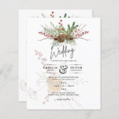 ウィンターホリデーズクリスマス結婚式招待状 (正面/裏面)