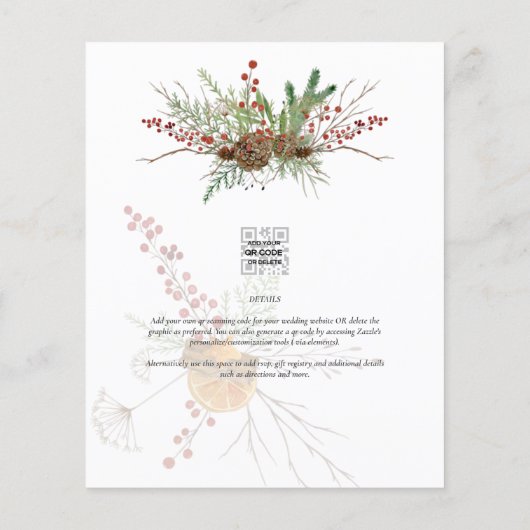 ウィンターホリデーズクリスマス結婚式招待状 チラシ (裏面)