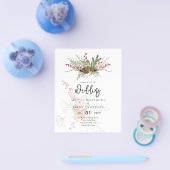 ウィンターホリデーズクリスマス結婚式招待状 チラシ (シングル)