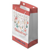 ウィンターホリデーズクリスマス魔法名前をカスタムする スモールペーパーバッグ (正面アングル)