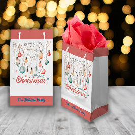 ウィンターホリデーズクリスマス魔法名前をカスタムする スモールペーパーバッグ