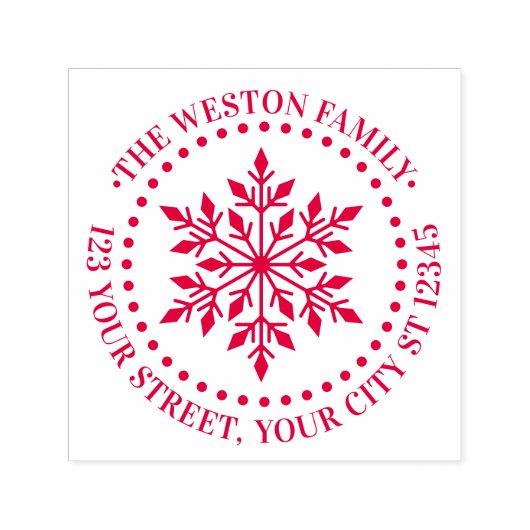 ウィンターホリデーズスノーフレークスノーネーム差出人住所 セルフインキングスタンプ (デザイン)