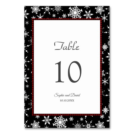 ウィンターホリデーズスノーフレークスレッドバッファロー結婚ズ テーブルナンバー (正面)