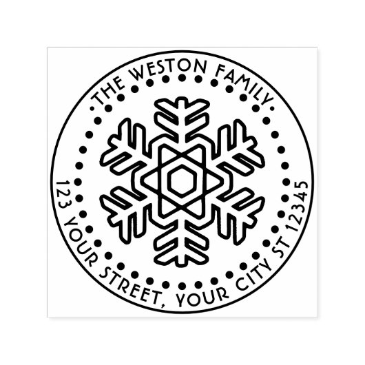 ウィンターホリデーズスノーフレーク#2ネーム差出人住所 セルフインキングスタンプ (デザイン)