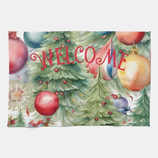 ウィンターホリデーズデコル キッチンタオル (横)