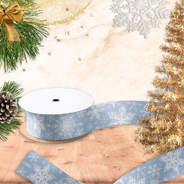 ウィンターホリデーズブルークリスマススノーフレーク サテンリボン