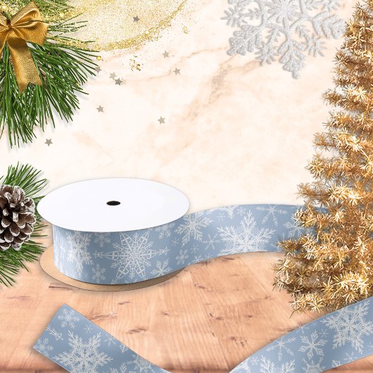 ウィンターホリデーズブルークリスマススノーフレーク サテンリボン