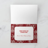 ウィンターホリデーズレッドグリッタースノーフレーク写真 シーズンカード (内部)