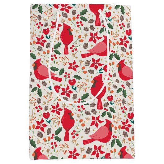 ウィンターホリデーズ深紅色 ミディアムペーパーバッグ (正面)