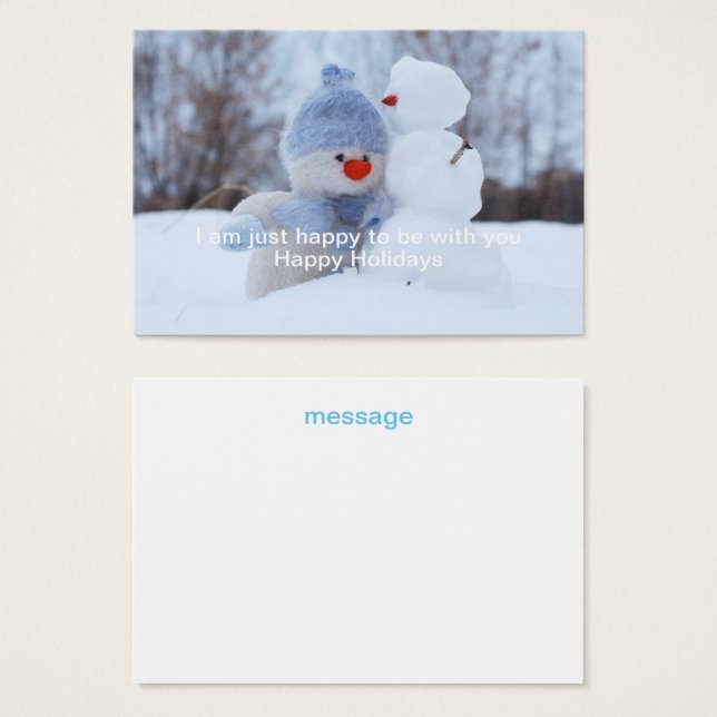 ウィンターホリデーズ雪だるまグリーティング (正面&裏面)