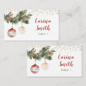 ウィンターホリデーデッキザホールズブライダルシャワー プレイスカード (正面/裏面)