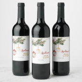ウィンターホリデーデッキザホールズブライダルシャワー ワインラベル (ボトル)