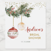 ウィンターホリデーデッキザホールズブライダルシャワー ワインラベル (シングルラベル)