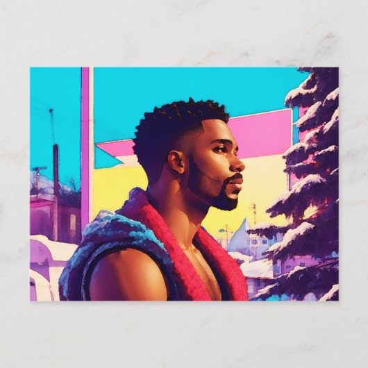 ウィンターホリデーハンク01 ポストカード (正面)