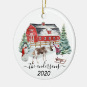 ウィンターホリデーバーントインデナーガール手書き名 セラミックオーナメント (左)