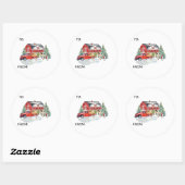 ウィンターホリデーバーンファームアニマルズ ラウンドシール (シート)